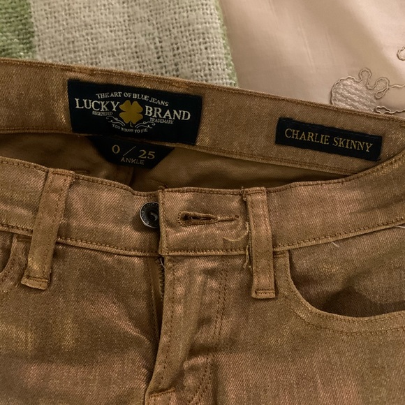 Lucky brand Charlie Skinny 0/25 Gold jeans - Picture 5 of 5